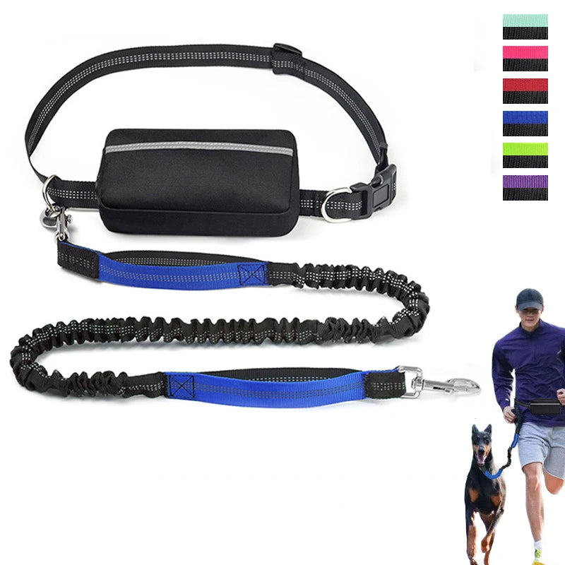 Multifunctional Sports Waist Bag Extended Hand Free Leash Adjustable for dog walking and leash pet running leash with waist bag
