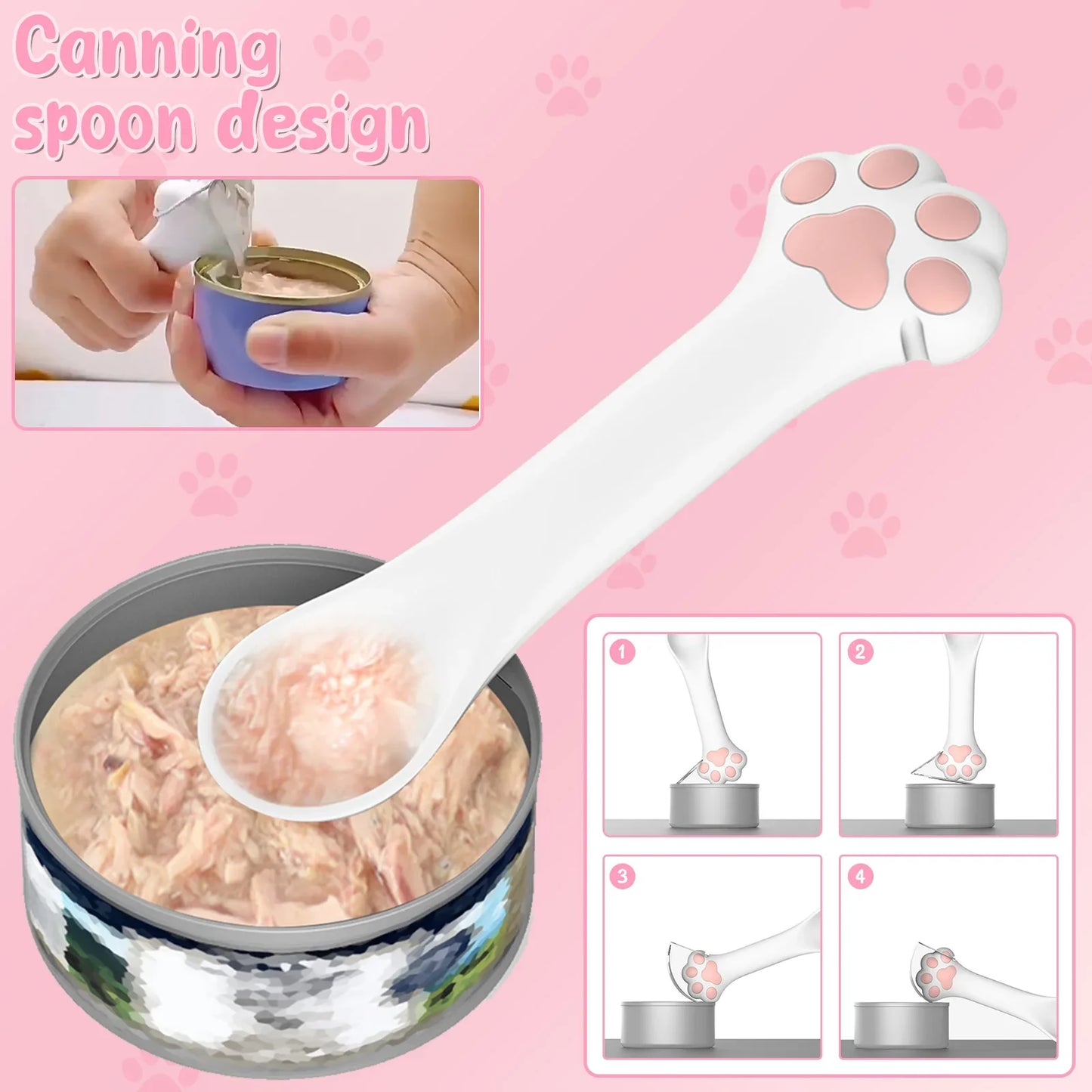 4Pcs Cat Strip Feeder Spoon Silicone Pet Food Can Supplies Set Cat Strip Squeeze Spoon Practical Pet Liquid Snack Feeding Tool