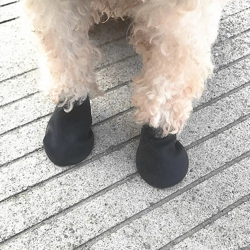 4Pcs Pets Boots Non-slip Pet Supplies Waterproof Dog Non Slip Rain Shoes For Outdoor Rubber Rain Dog Shoes Candy Color Cat Shoes