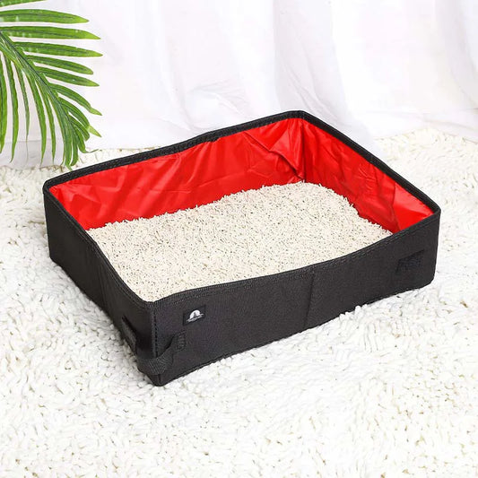 Waterproof Outdoor Foldable Cat Litter Box Dog Toilet Tray Folding Cat Litter Bedpans Portable Travel Car Pet Cat Litter Boxes
