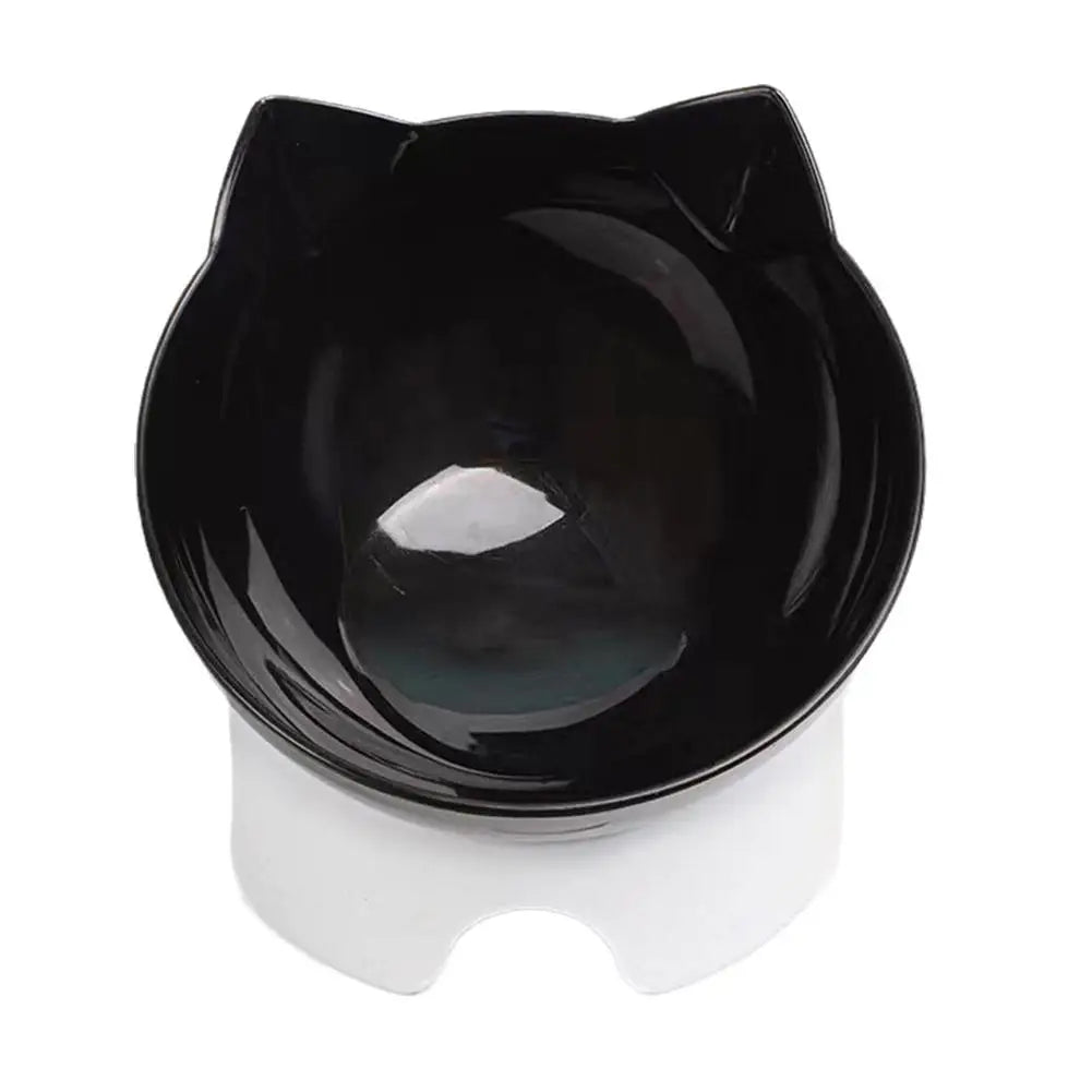 Plastic Tilted Elevated Cat Bowl Pet Food Bowl Tilt Supplies Bowl High Pet Bottom Protector Feeding Neck Antichoking Bowl NEW
