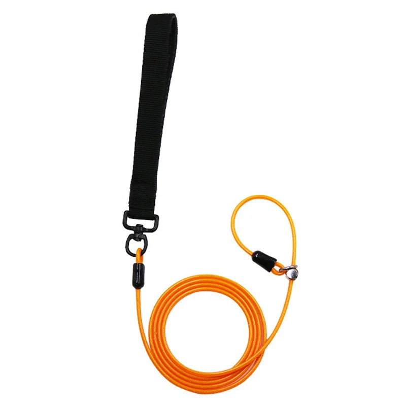 1.2/1.5mDog Tie Out Cable Dog Runner for Yard Steel Wire Chew Proof Dog Leash Training Lead for Big Strong Dogs Rugged Lead Rope