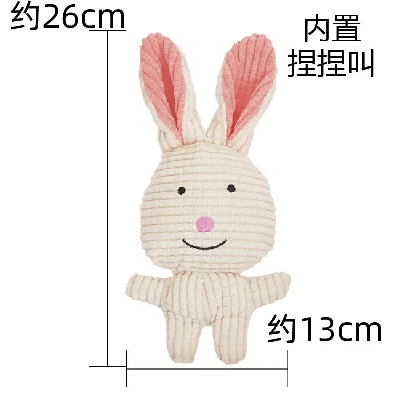 Fun Pet Toy Donkey Shape Corduroy Chew Toy For Dogs Puppy Squeaker Squeaky Plush Bone Molar Dog Toy Pet Training Dog Accessories