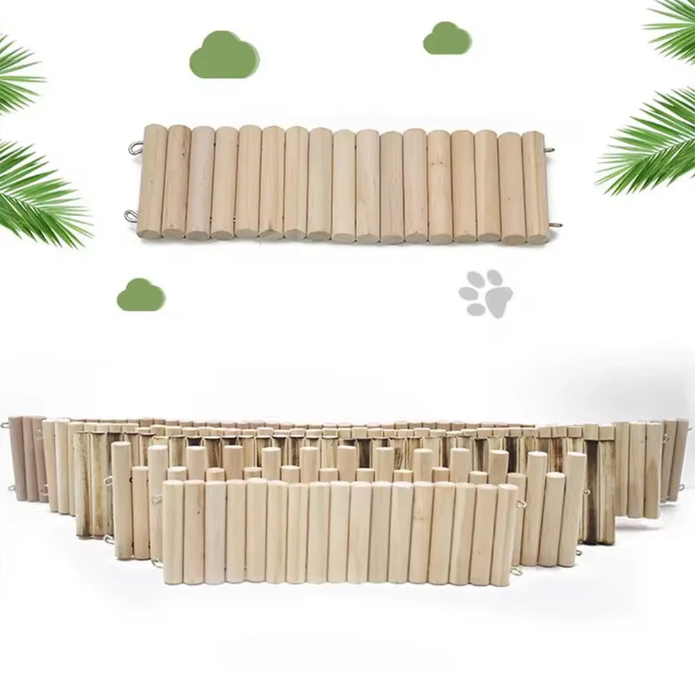 NatureNest Hamster Wooden Walls And Bridge Enrichment Natural Wood Texture Encourages Exploration And Nesting