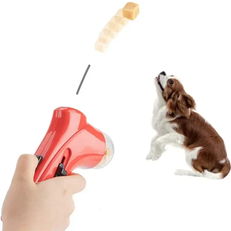 Pet Dog Cat Treat Launcher Snack Catapult Feeder Interactive Training Toy Outdoor Portable Pet Playing Supplies