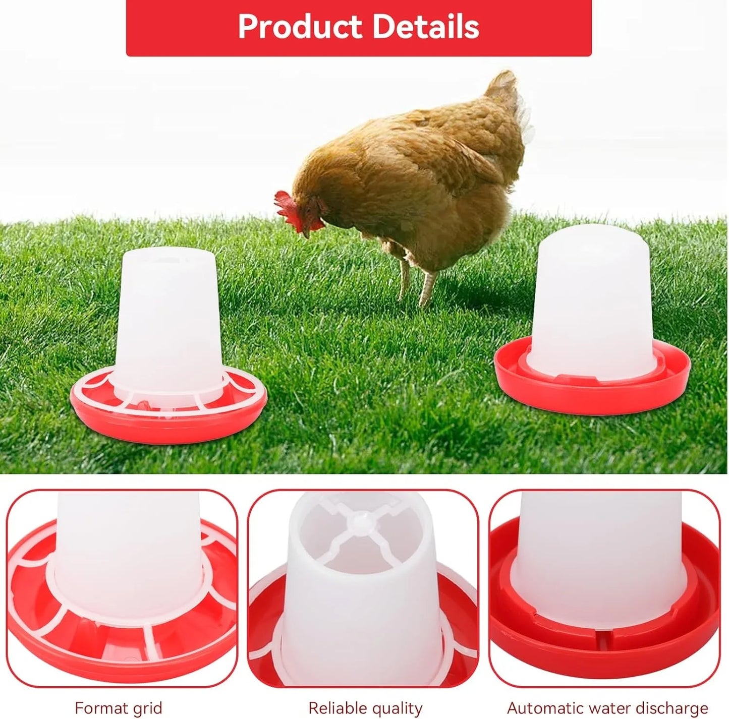 Poultry Mini Feeder And Waterer Water Food Dispenser Automatic Chicken Birds Chick Waterer Feeding Bucket Container Supply