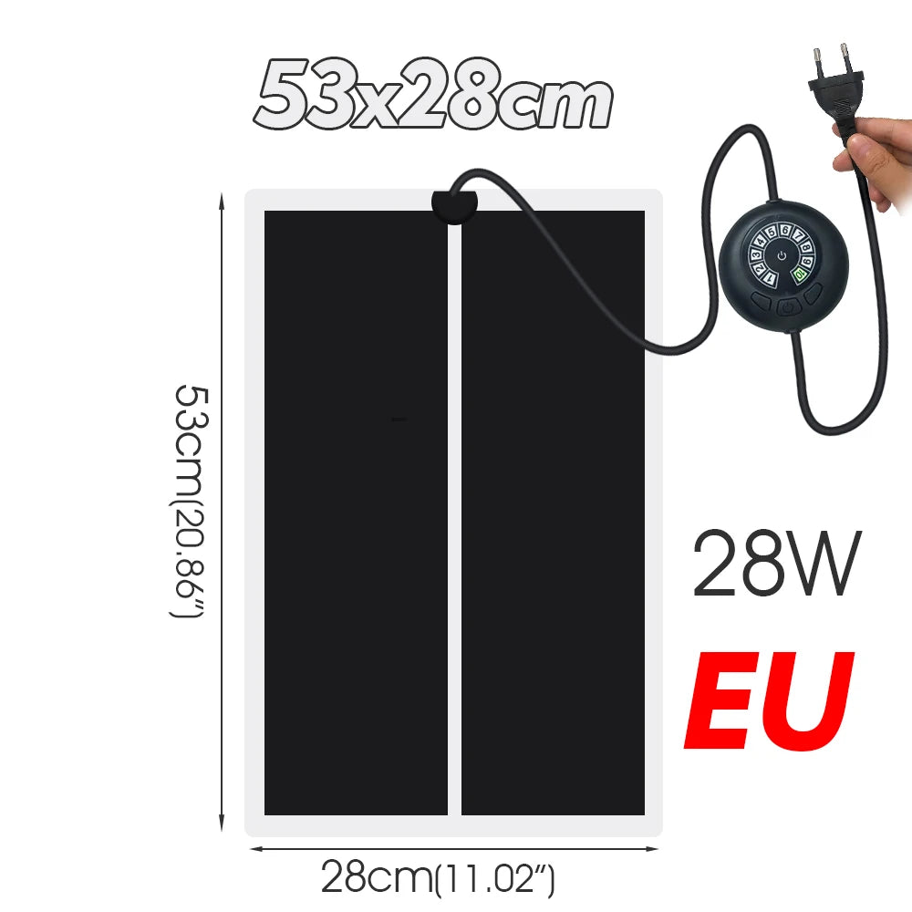 EU/US/UK/AU Farm Reptiles Heating Mat with Temperature Controller forTerrarium Climbing Pet Warm Heat Pad 7-Levels 2/4/8H Timing
