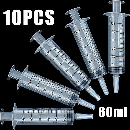 Reusable 60ml Plastic Nutritional Syringe For Pet Feeding Without Needle Small Dog 2 4 6 8 10 Pieces