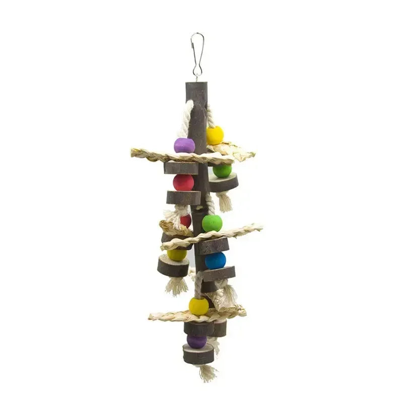 Parrot Bite Toys Wooden Natural Medium To Large Parrot Supplies Bird Cage Accessories Bird Toys Parrot Accessories