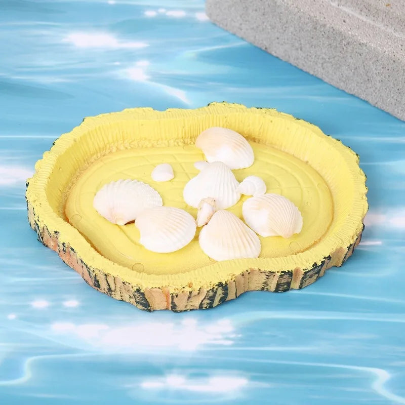 Reptile Bowl Resin Aquarium Pet Reptile Feeder Bowl Basin Food Water Pot Reptile Turtle Tortoise Scorpion Lizard Crabs Supplies