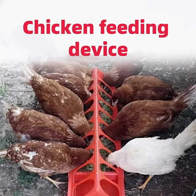 Flip Top Poultry Feeder, Plastic Chicken Feeder Trough Multi-Hole Poultry Feeding Tray No Mess No Waste Chick Feeding Dispenser