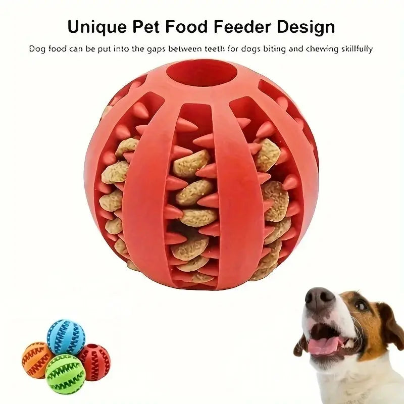 PetPeak Dog Toy Ball Non Toxic Bite Resistant Chew Toy With Treat Feeder Durable Safe Rubber Fetch Play