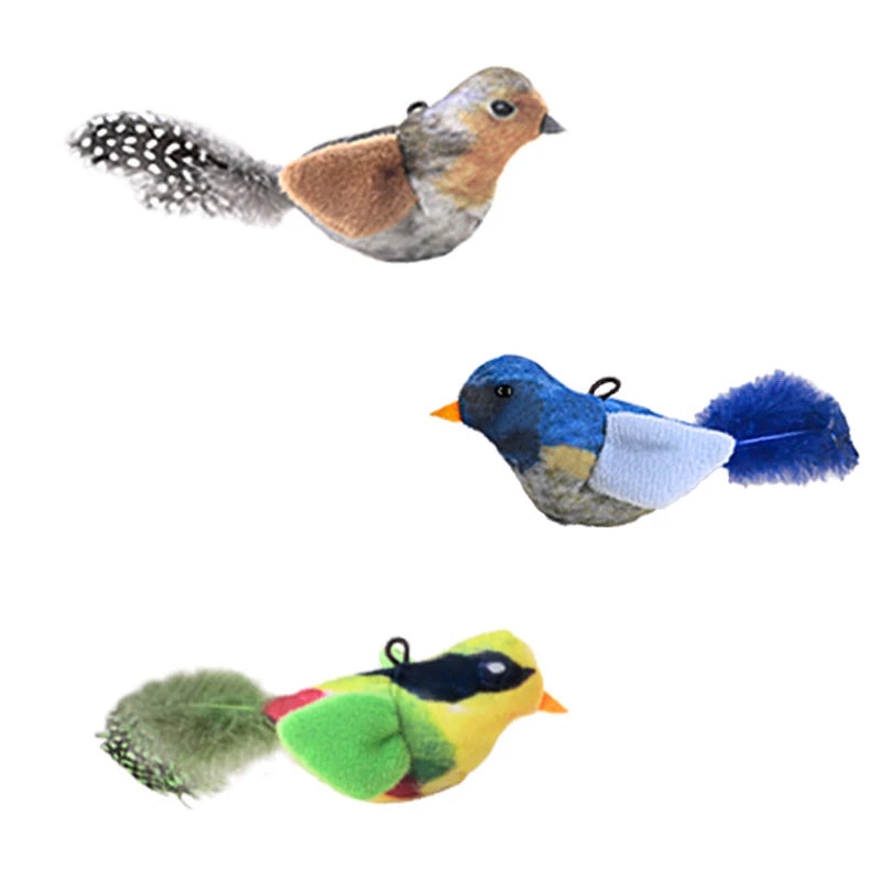 Plush simulated call bird cat toy cat self-sexual sound toy bird teasing cat sticks to resist biting pet toy
