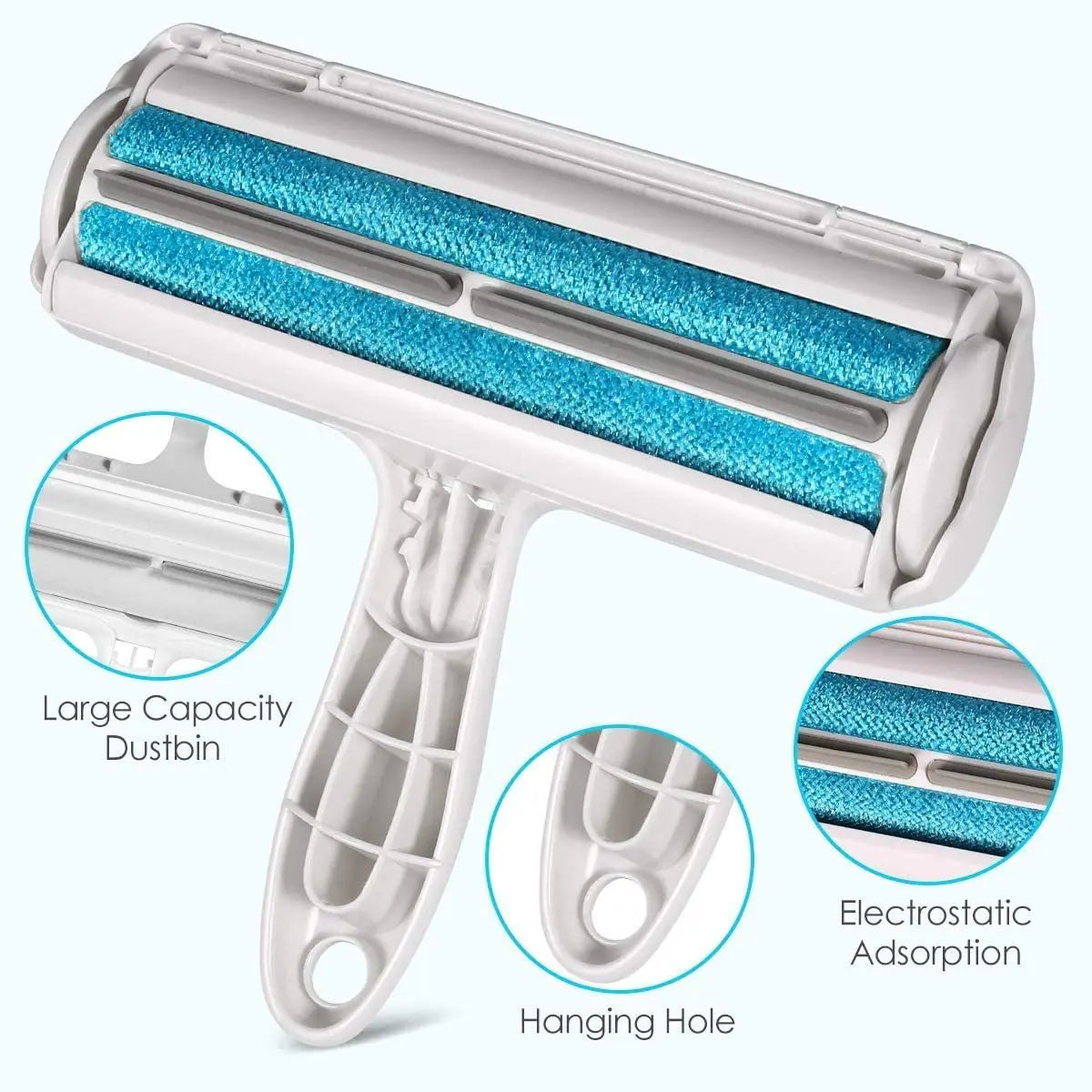 Pet Hair Remover Roller With Self Cleaning Base For Dog And Cat Fur Efficient Furniture Hair Removal Tool