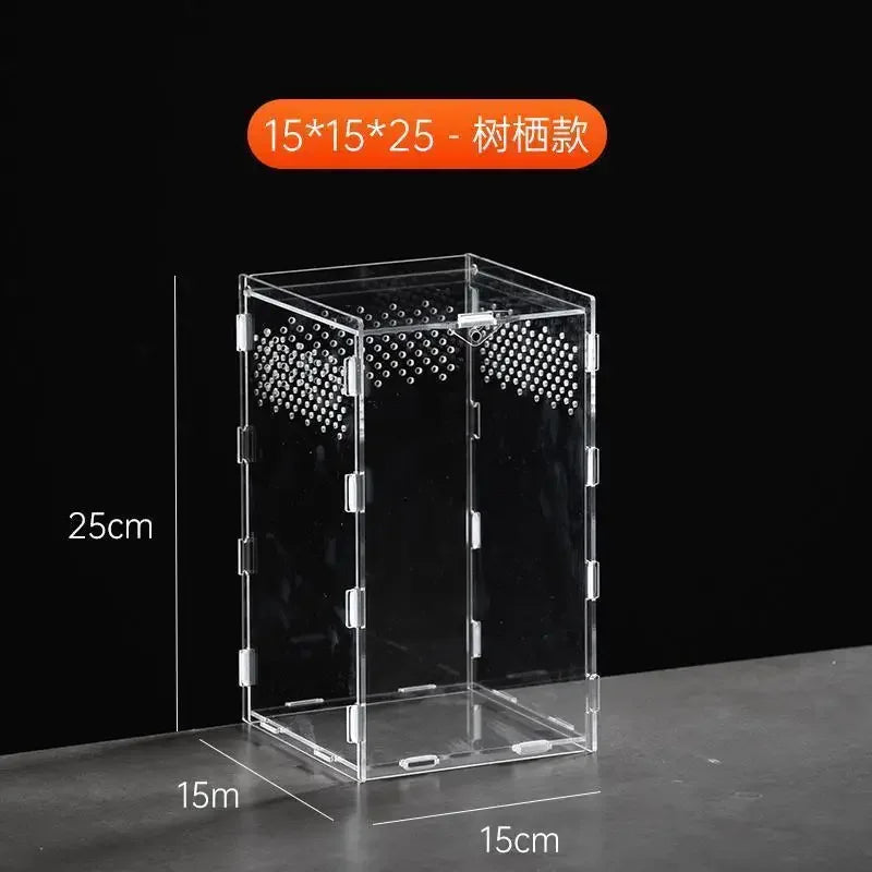 Reptile Terrarium Habitat Breeding Box Acrylic Transparent Reptiles Cage Nano Arboreal Tarantula Enclosure Dearded Dragon 파충류