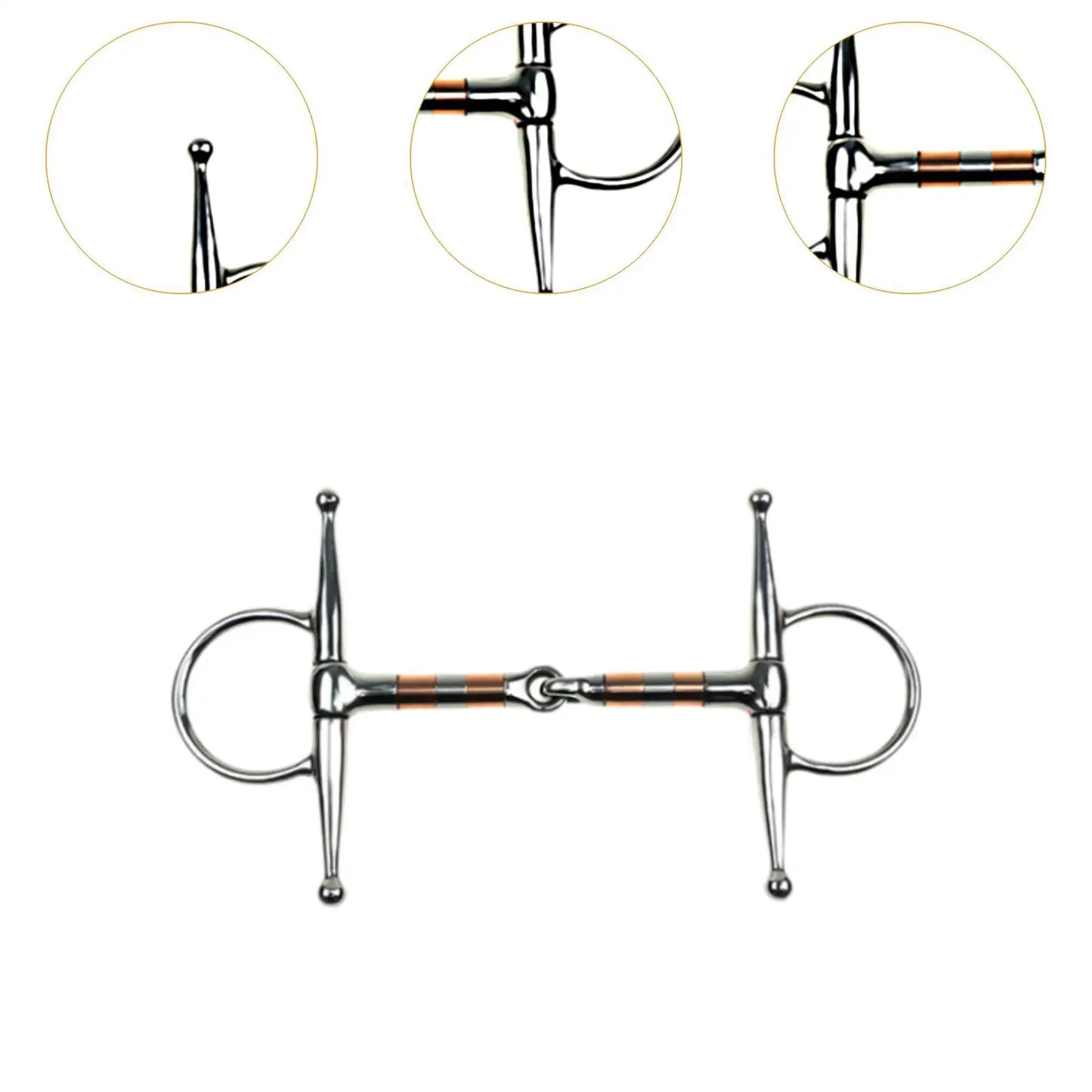 Stainless Steel Copper Mouth H Shape Horse Bit Snaffle For Stallion Chewing And Training 125mm Equestrian Riding