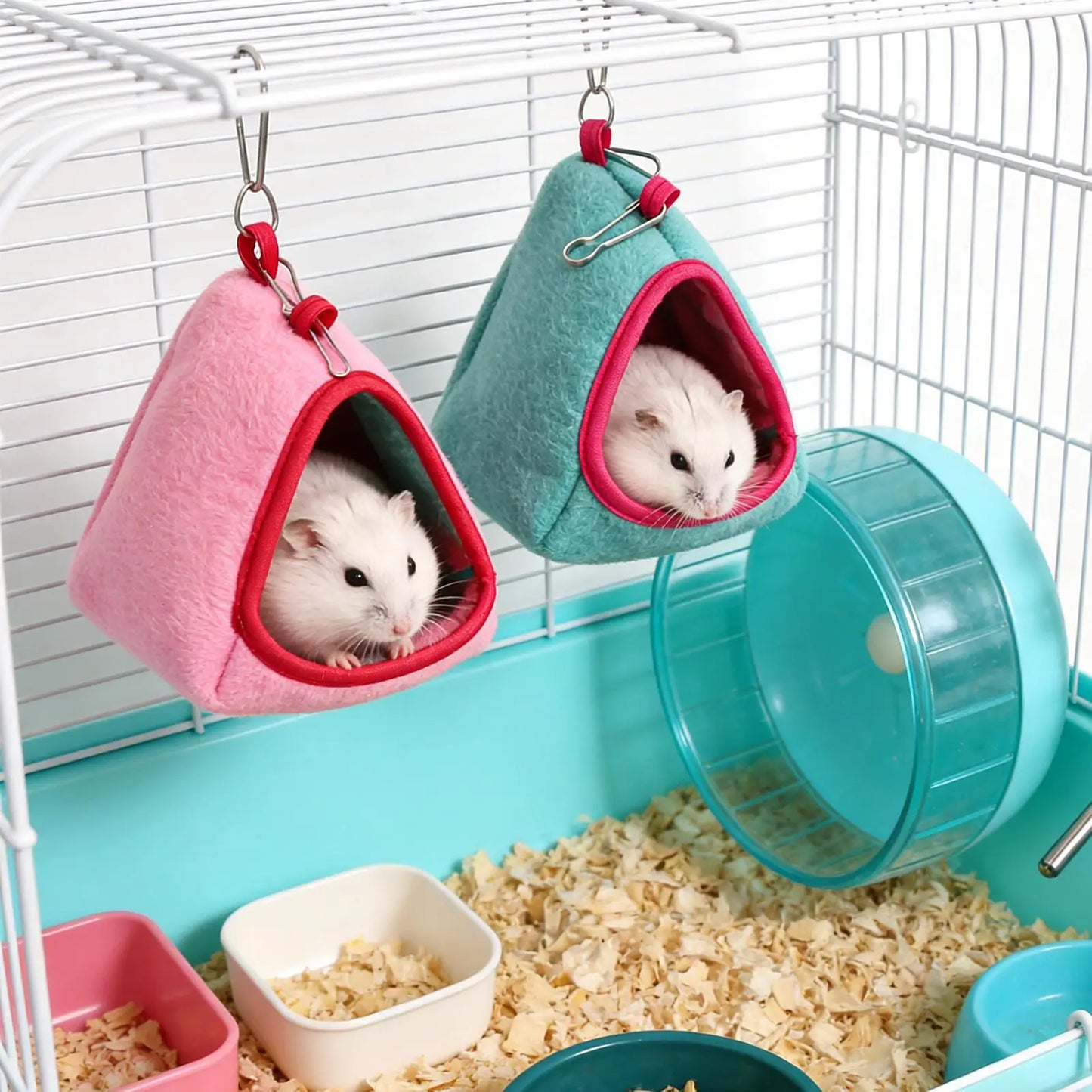 Hamster Hammock Warm Semi-Enclosed Scratch-Resistant Hamster Cage Hanger Bed for Resting Playing Sleeping Balcony Classroom