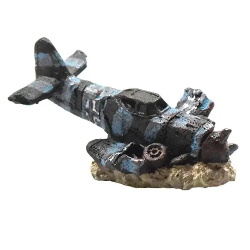 AquaForge Small Aircraft Shipwreck Aquarium Decor