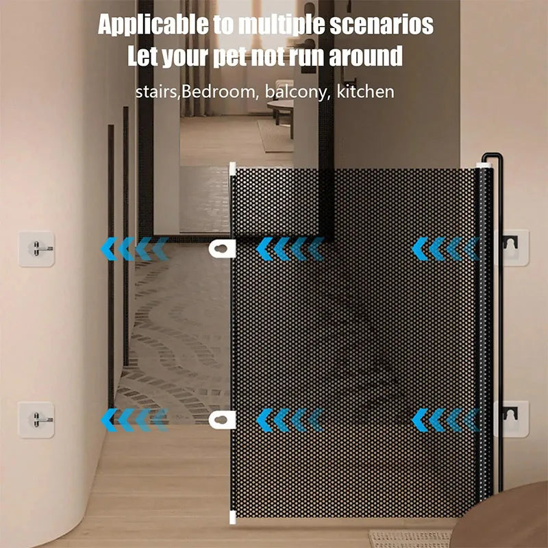 Indoor Retractable Staircase Door Sill Without Drilling Anti Cat Running Jumping Pet Fence Baffle For Doorways Corridors Stairs