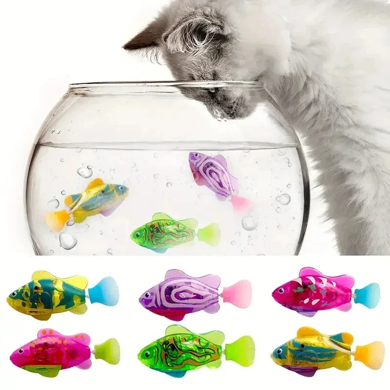 Luminous Kids Toys Electronic Swimming Fish Activated Glow Pet Toy for Kids & Cats, Bath/Pool Interactive Toy, Baby Shower Gift