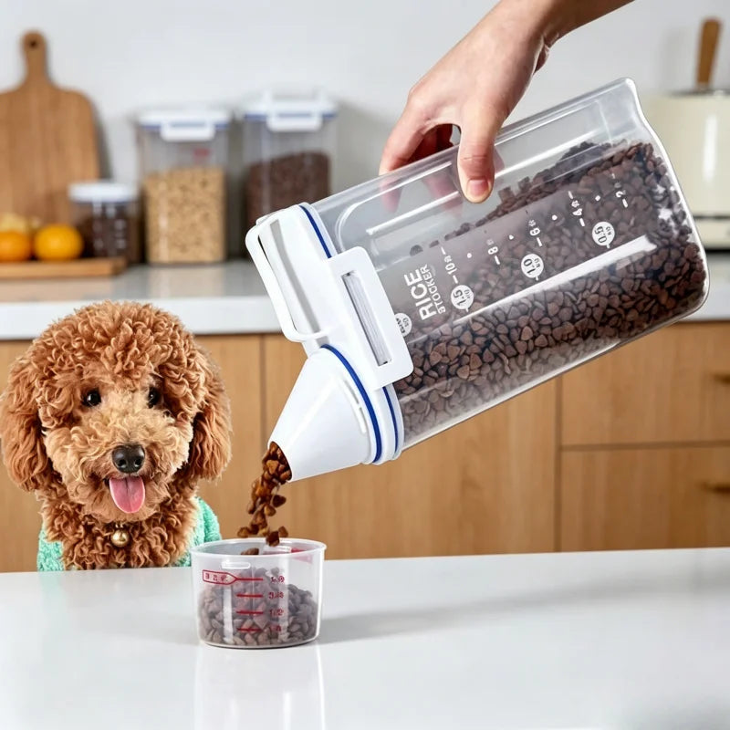 Premium Airtight Pet Food Storage Container, Large Capacity & Easy Clean, Durable Stylish Design for Dogs & Cats