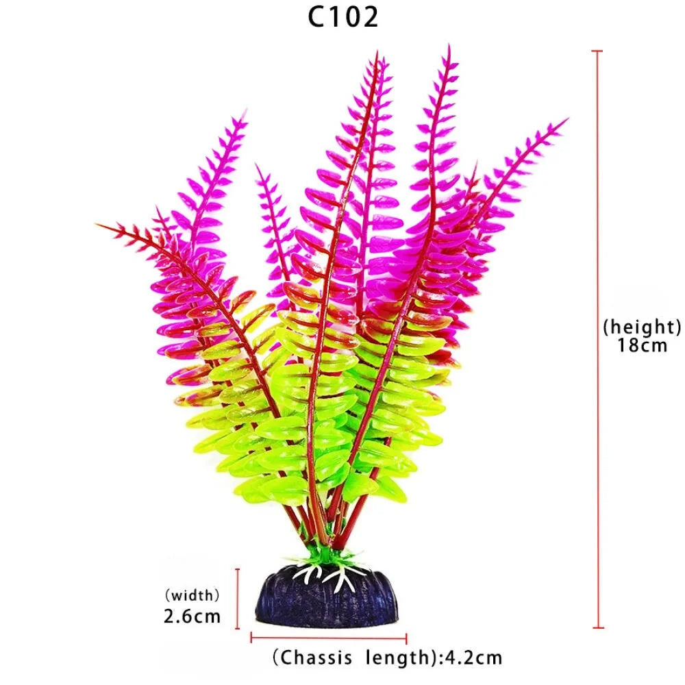 Artificial Plastic Aquarium Plants Seaweed, Realistic Landscape Ornament for Fish Tank Decor Aquarium Landscaping Accessories
