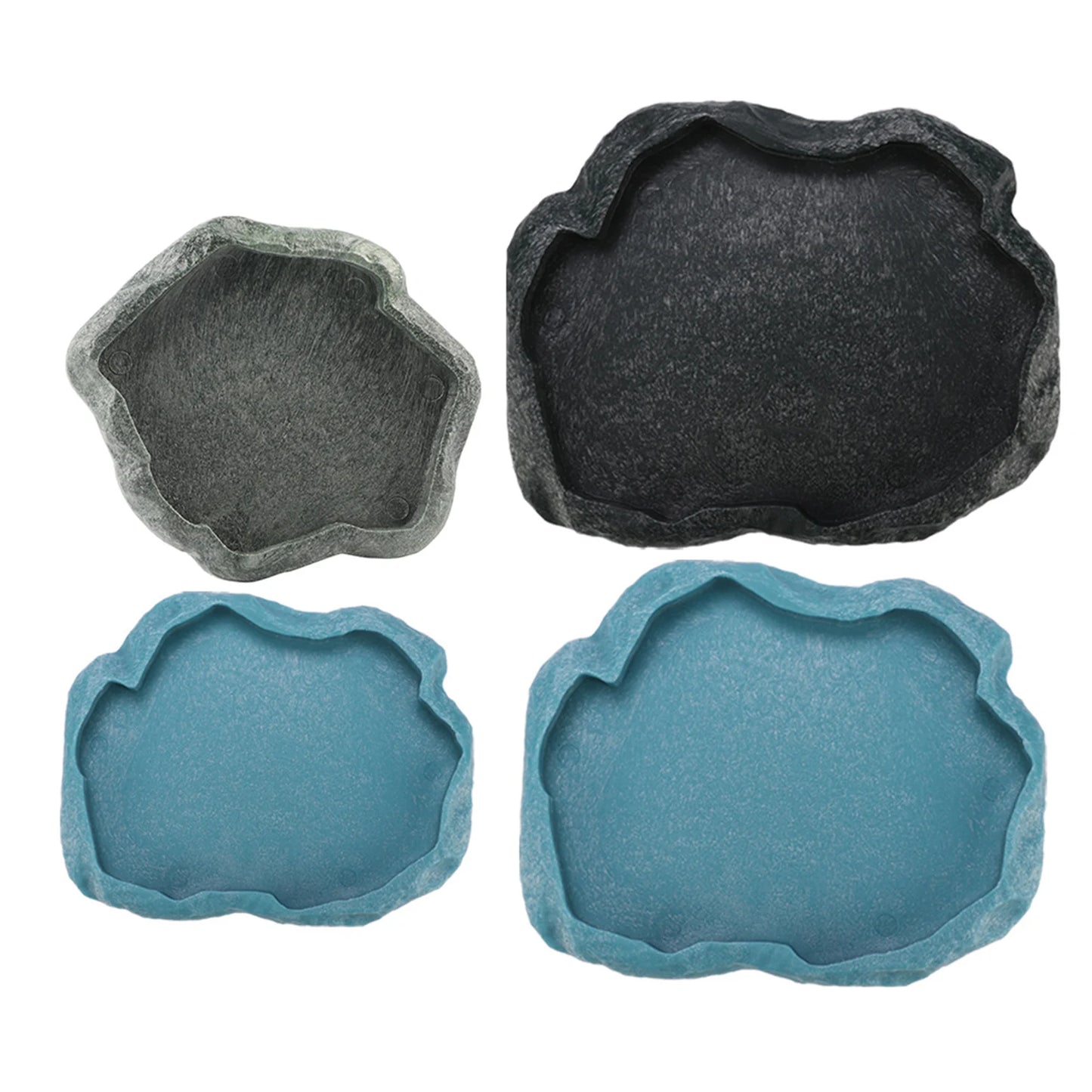 ABS Resin  Reptile Rock Food and Water Dish Feeder Bowl for Tortoise Lizard Reptile Feeder Lizard Feeder Reptile Bowl