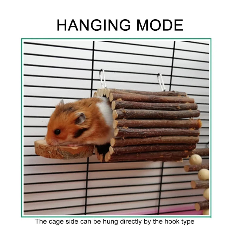 Hamster Chew Toys Hanging Tunnel Bridge Small Animals Pet Hamster Cage ToysHook Chain Dual Use Type