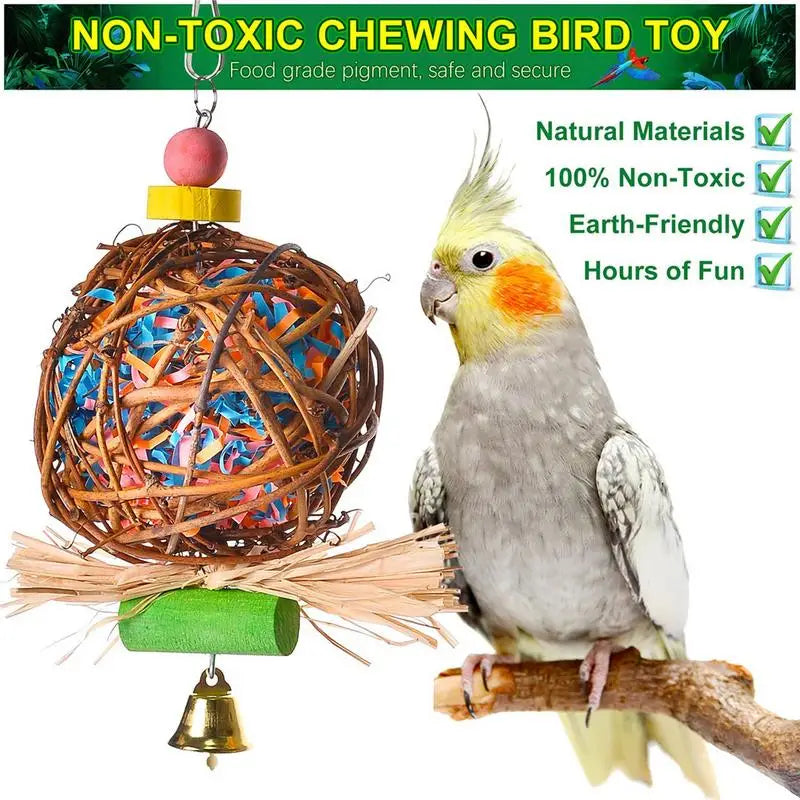 Parrot Bird Toy Small Parrot Chewing Toys Parrot Cage Foraging Hanging Toy Parrot Bird Toy Christmas New Year For Home