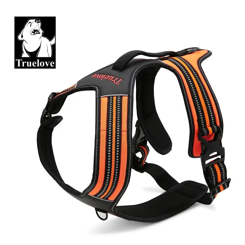 Truelove Sport Nylon Reflective No Pull Dog Harness With Handle For Outdoor Adventures XS to XL In Five Colors