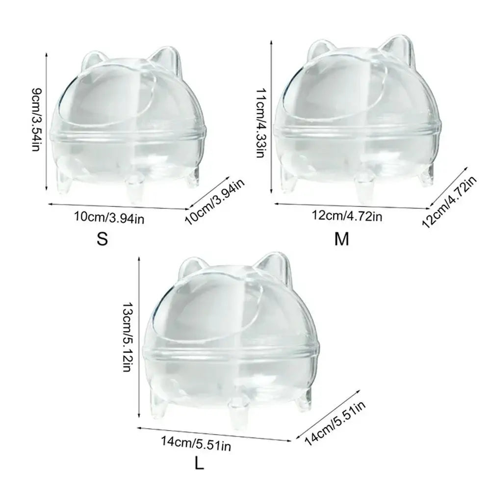 Hamster Toilet Chinchilla Bath House Golden Bear Bathroom Fully Transparent Field Of View Anti-spill for Gerbil Other Small Hams