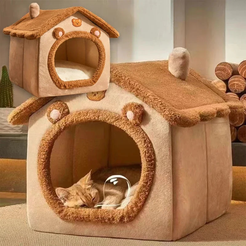 Pet Supplies Bedhouse Foldable Pet House Detachable Washable Cat House Puppy Cave Sofa