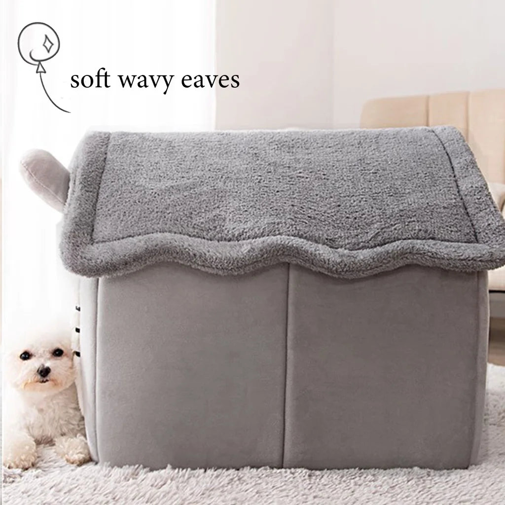 Washable Foldable Pet Bed for Cats & Dogs Removable Cushion Indoor Kennel House Non-Slip Base, Soft Sleeping Mat for Small Pets