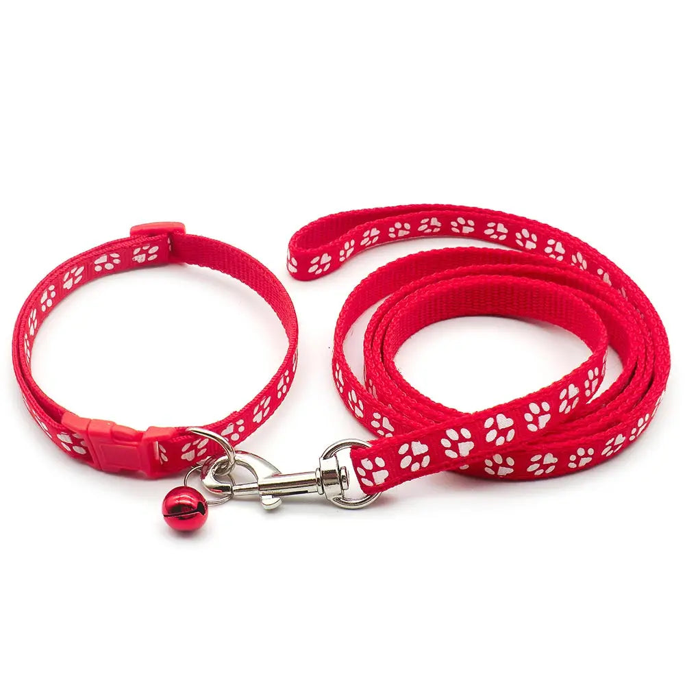 1pc Cute Dog Leash and Collar Set 1.2M for Puppy Cat Traction Rope Dog Collar Harness Durable Walking Pet Supplies Anti-lost