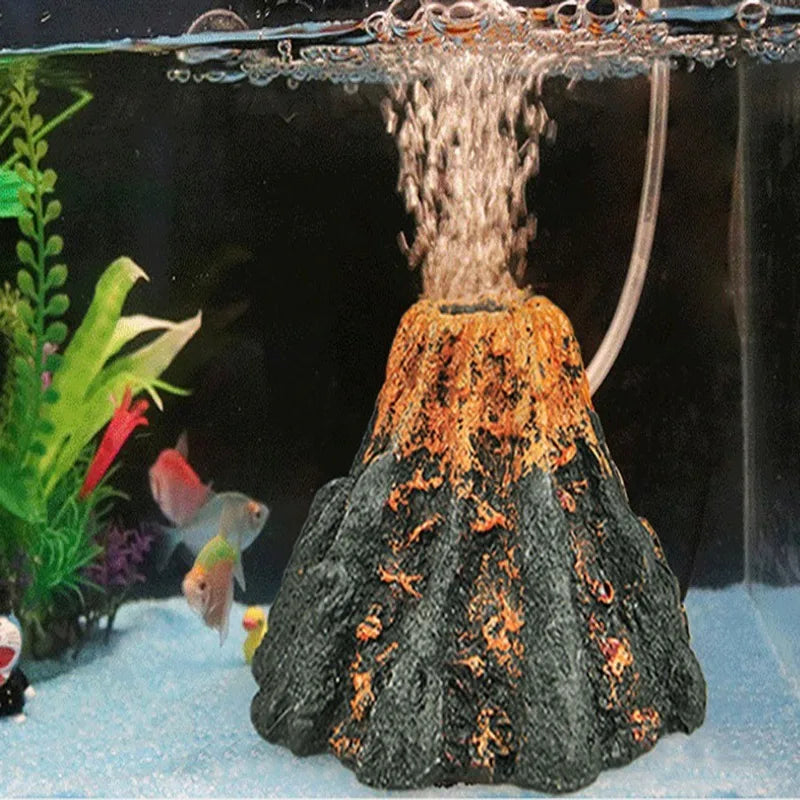 Aquarium Accessories Resin Crafts Simulation Artificial Volcano Rockery Fish Tank Decor Pet Supplies Ornament   Home Decoration