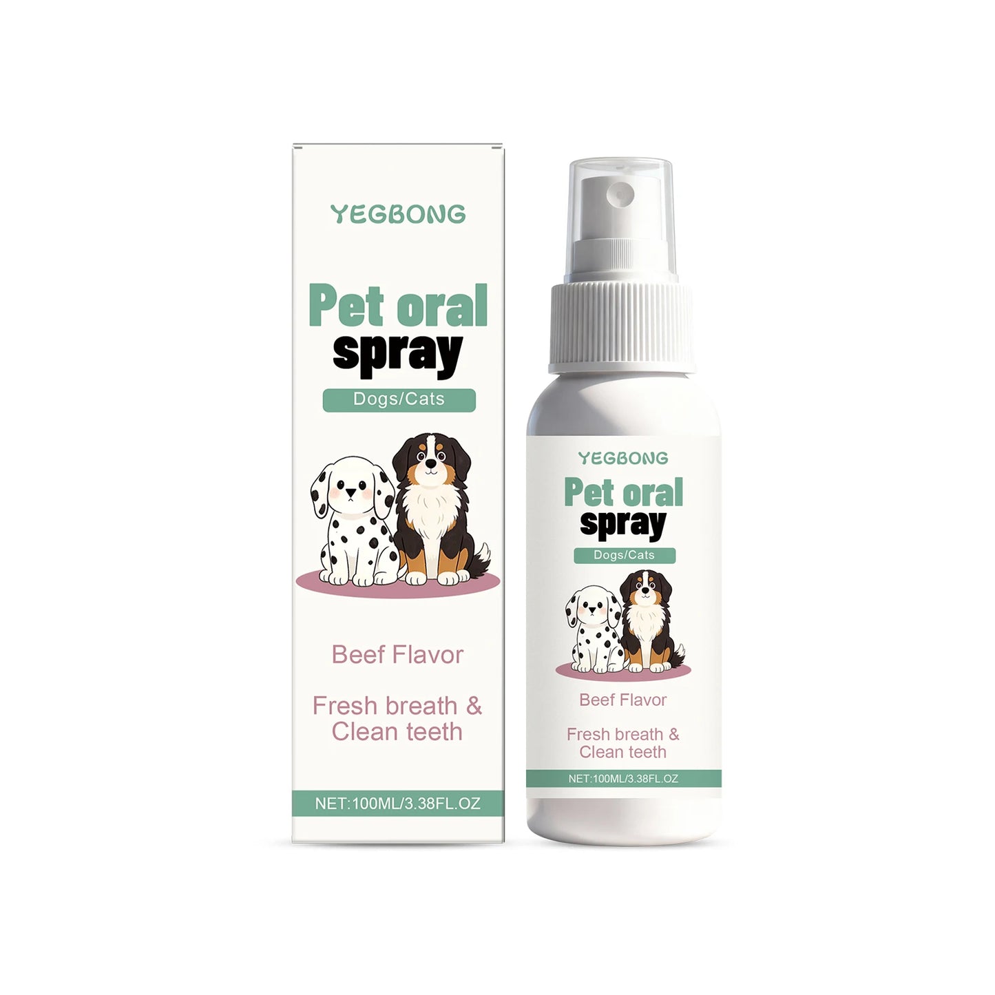 Pet Oral Spray for Dogs Cats Fresh Breath Clean Teeth Remove Plaque Tartar No Rinsing Bad Smell Mouth Harmless Healthy Care