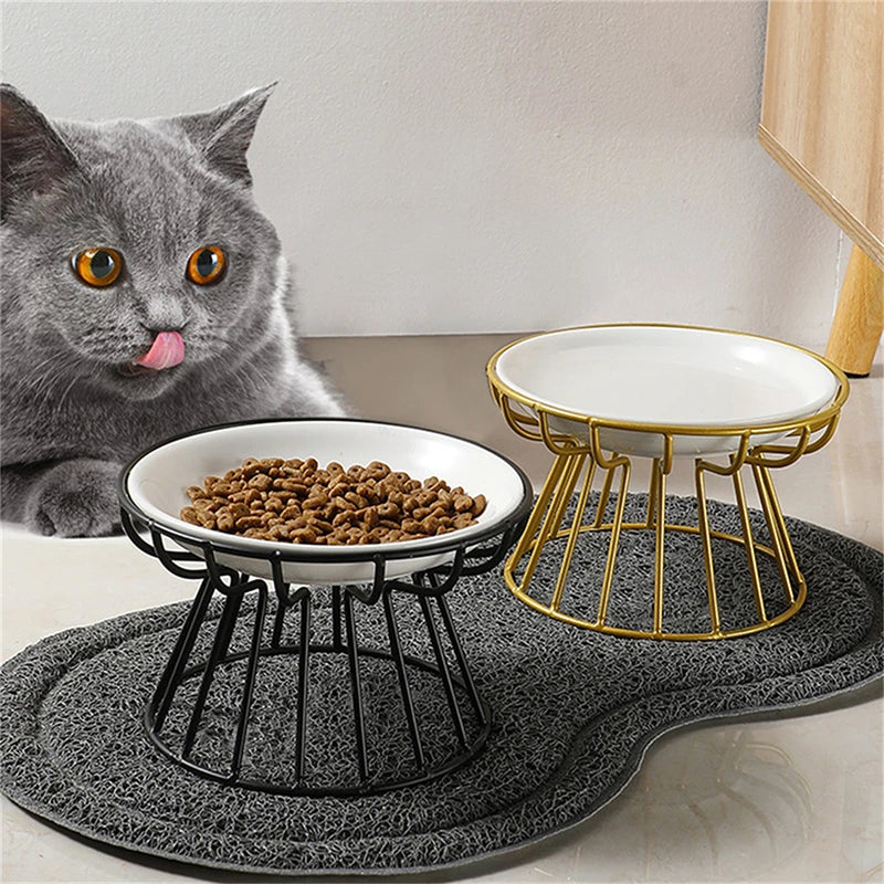 Cat Lift Bowl  Metal Stand Pet Food Snacks Feeding Elevated Feeder Kitten Puppy Dish Dog Supplies Accessories