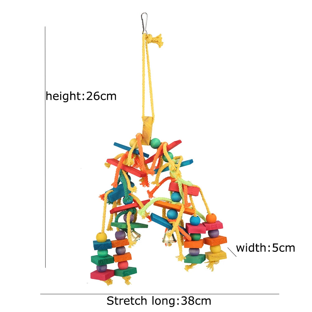 Natural Wood Parrot Bird Chew Toy For Beak Enrichment Safe Durable Parrot Toy For Indoor Play Non Toxic