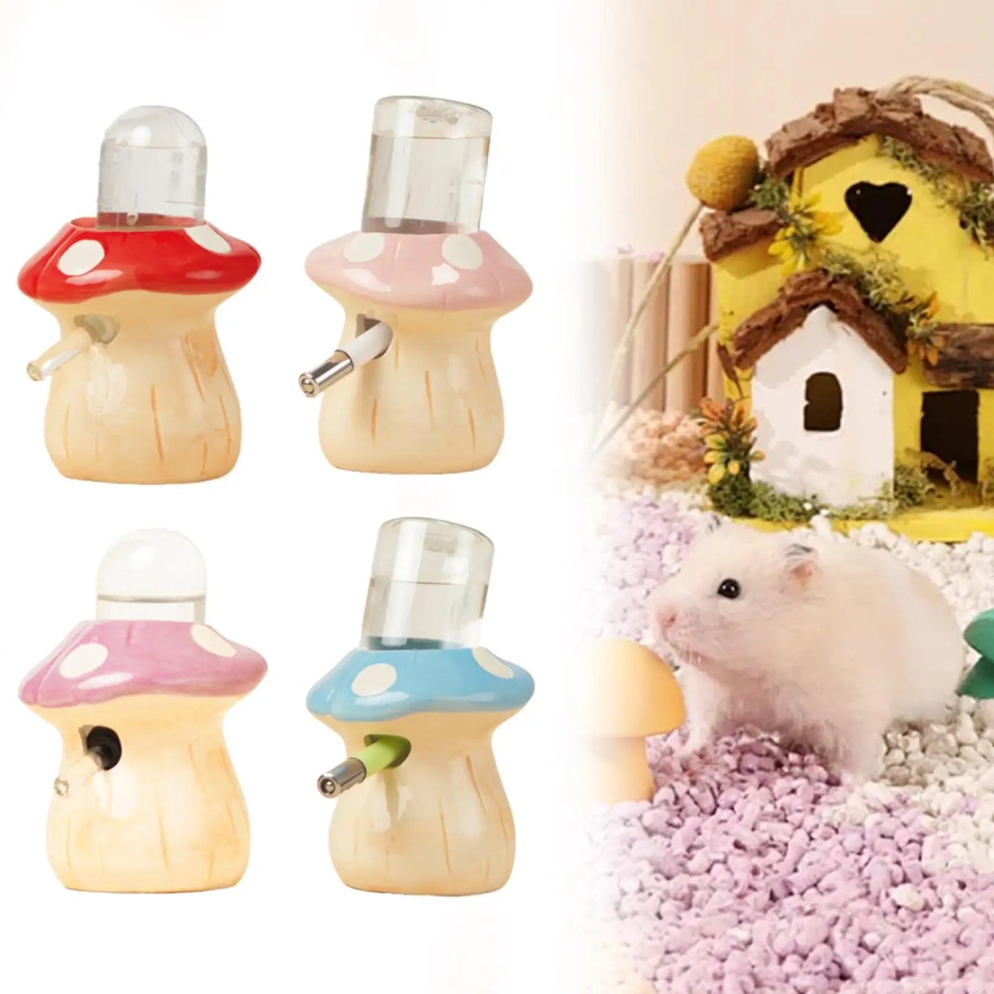 Hamster Water Bottle with Easy to Cage Accessories Ceramic for Ferret Rat