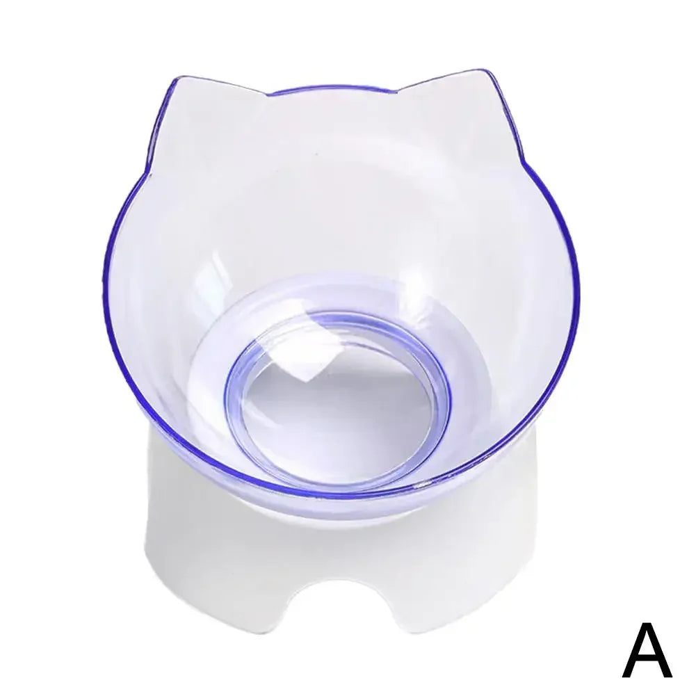 Plastic Tilted Elevated Cat Bowl Pet Food Bowl Tilt Supplies Bowl High Pet Bottom Protector Feeding Neck Antichoking Bowl NEW