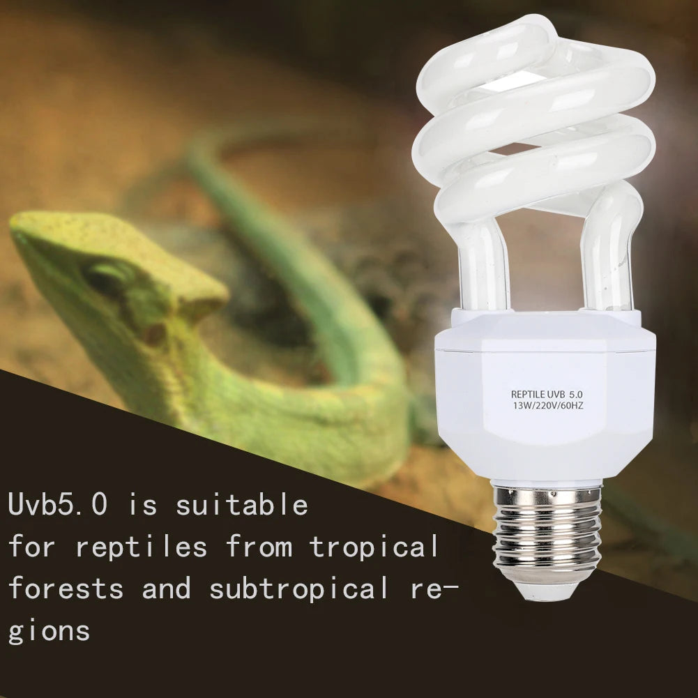 13W 220V Reptile UVB Energy Saving Lamps Tortoise Snake Lizard Light Bulb Reptile Lamp Reptile Light Bulb Reptile UVB Lamp Bulb