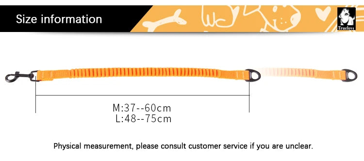 Truelove Pet Dog Leash Stretchable Elastic Buffer Nylon Seat Belt Can be Used with Chest Strap For All Varieties Pet TLL29712