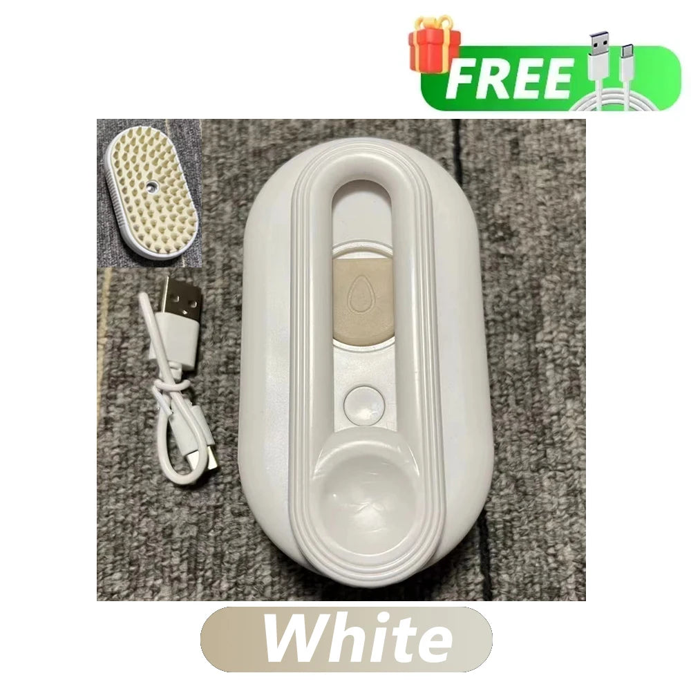 Rotate Steam Brush for Cat Dog Comb Electric Spray Removes Hair Cat Brush Soft Silicone Massage Grooming Comb Pet Accessories