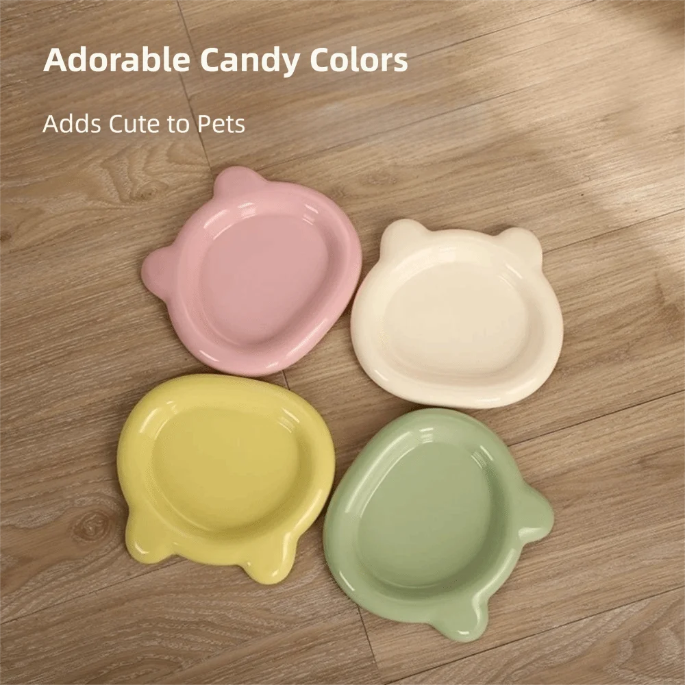 Durable Plastic PP Cat Bowls Cute Ins Kitten Bowl Little Bear Pet Supplies for Puppy Cat Home & Garden
