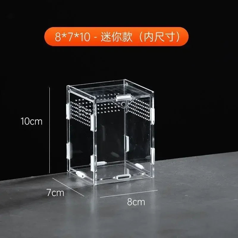 Reptile Terrarium Habitat Breeding Box Acrylic Transparent Reptiles Cage Nano Arboreal Tarantula Enclosure Dearded Dragon 파충류