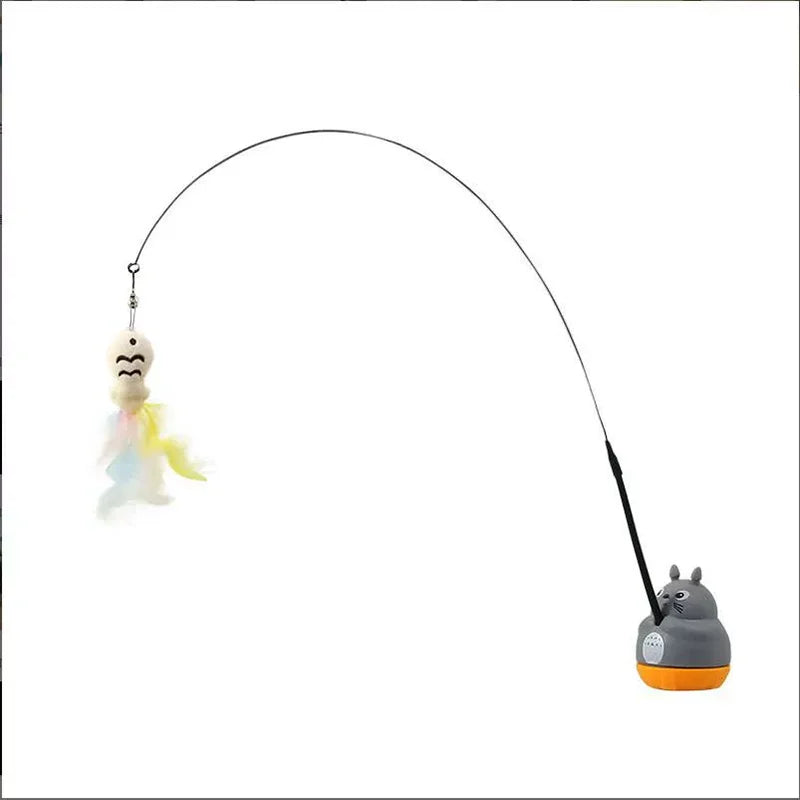 Cat Teaser Wand Steel Wire Dragon Cat Toy With Bell Fish Interactive Bite Resistant Durable Self Amusing Pet Toy For Cats