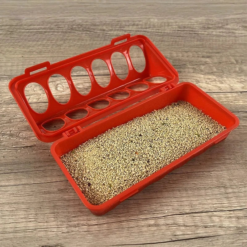 Flip Top Poultry Feeder, Plastic Chicken Feeder Trough Multi-Hole Poultry Feeding Tray No Mess No Waste Chick Feeding Dispenser