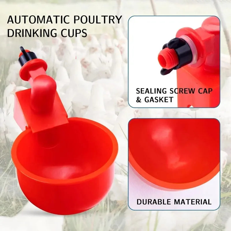 10/20 Pcs Chicken Drinking Bowl Poultry Automatic Water Dispenser Pigeon Small Chick Feeding Bowl Chicken Coop Water Dispenser