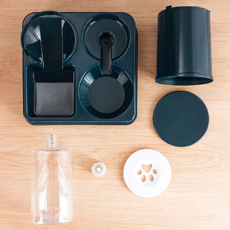 Automatic Dog Cat Feeder and Water Dispenser Set Gravity Dog with Pet Food Bowl Capacity Self Feeding Station 2 in 1 Tilted