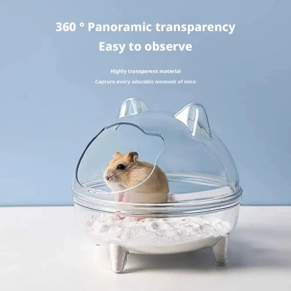 Hamster Toilet Chinchilla Bath House Golden Bear Bathroom Fully Transparent Field Of View Anti-spill for Gerbil Other Small Hams